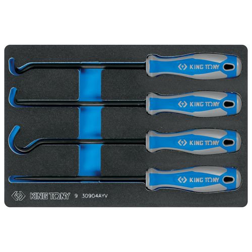 KING TONY (9-30904AYV) Набор для демонтажа сальников и колец, ложемент, 4 предмета
