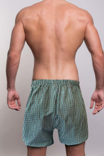 Зеленые клетчатые трусы-шорты (Размер: M) (Цвет: зеленый)