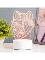 Светильник 3D ночник RISALUX «Волк», LED RGB, от сети, 13.5×