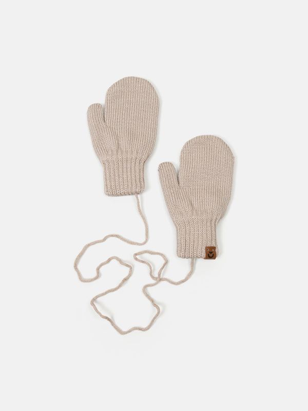 Варежки вязаные на флисе 