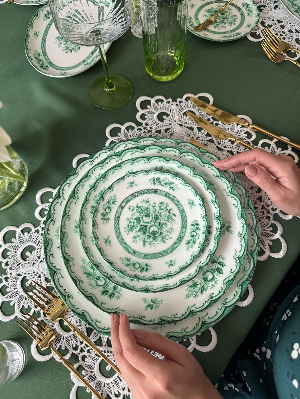 Десертная тарелка 16.5см First Lady Зеленый сад