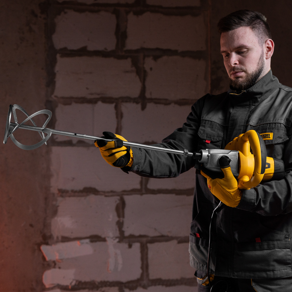 Миксер строительный EM-1-1220, 1220 Вт, 0-480/0-800 об/мин Denzel