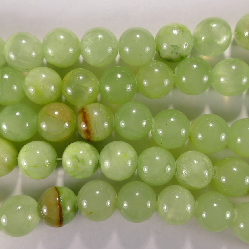Нить бусин из арагонита окрашенного (зеленый), шар гладкий 10мм