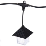 Гирлянда для улицы «Домики» 5 м 10 ламп LED (8,5*10 см) черн..пров, 1 реж.,IP-55 (220 V), Белый