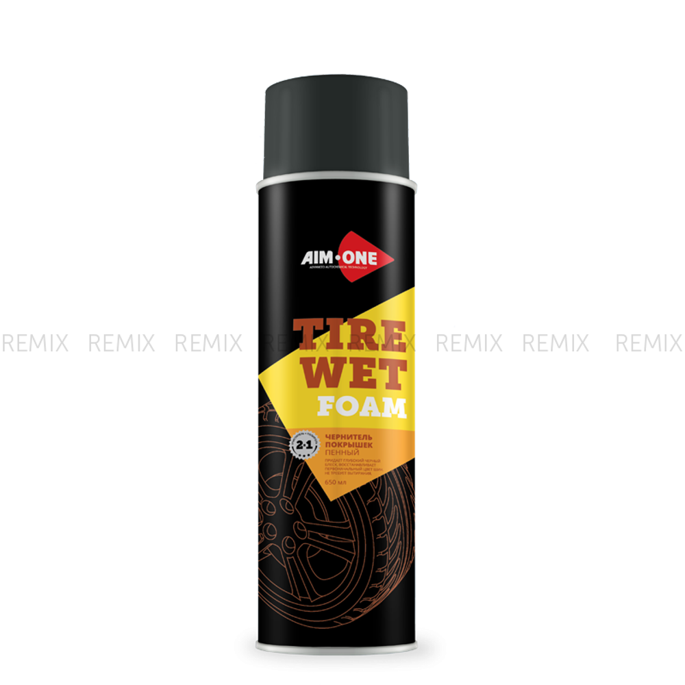 Чернитель покрышек пенный AIM-ONE 650 мл (аэрозоль). TIRE WET FOAM 650ML AT-500