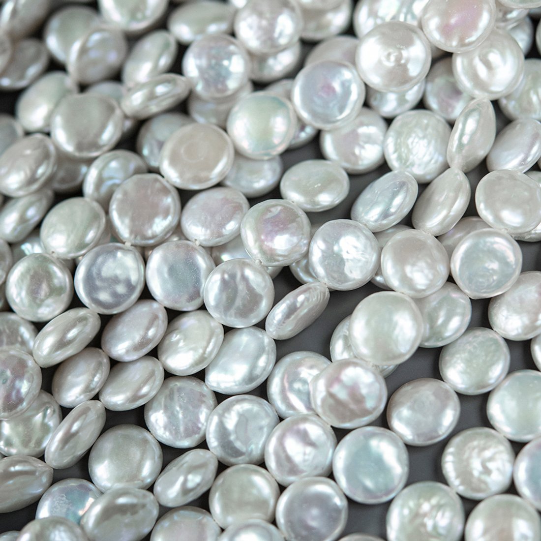 Жемчуг культивированный А++ Grade "Малышки монетки", 10-12мм, белый