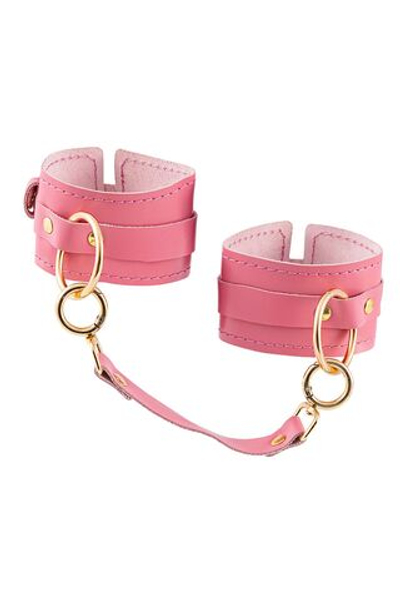 Розовые однослойные кожаные оковы (Цвет: розовый)