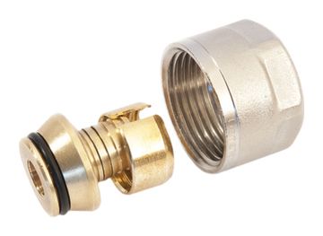 Фитинг компрессионный Stout для труб 20х2.8х3/4" серая PEX (SFC-0020-002028)