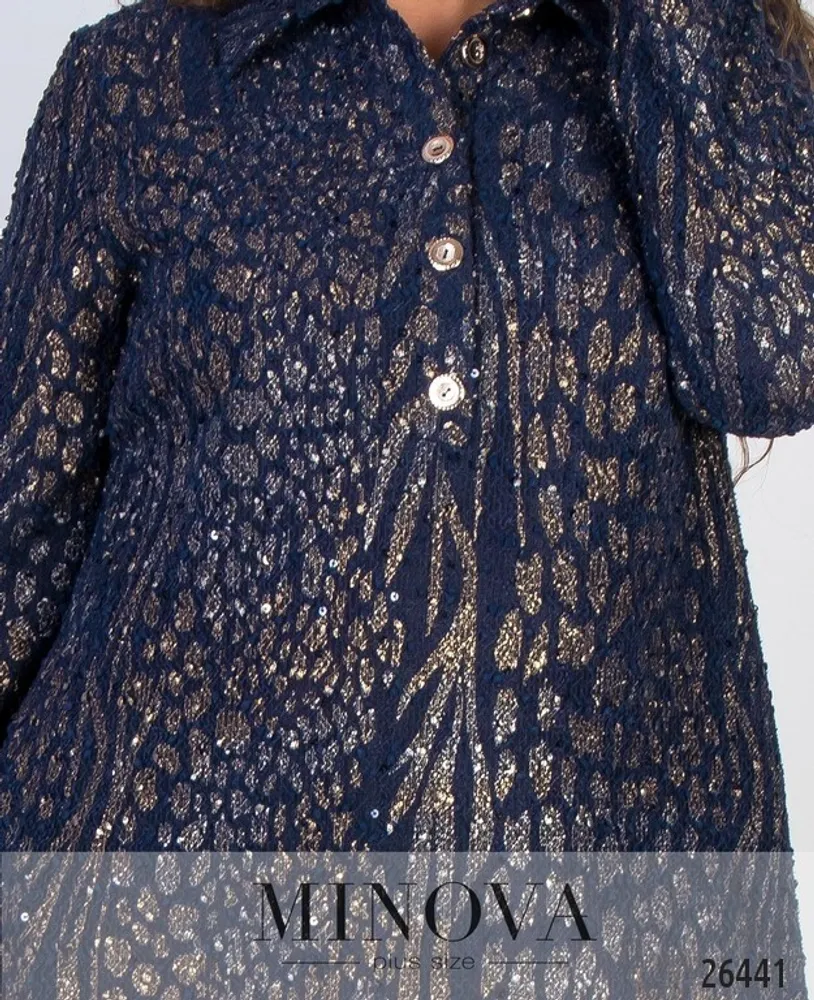 Платье 329-1-синий Minova