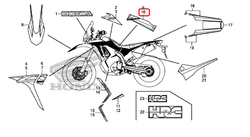 86642-KZZ-U00ZB. STRIPE A, L. MIDDLE COWL *TYPE1* (TYPE1 )