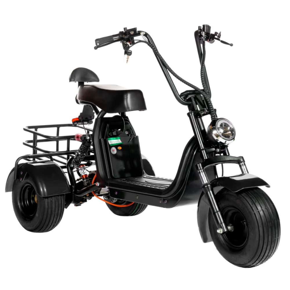 Электроскутер Citycoco Trike Mini 1000W 48V 20AH Чёрный