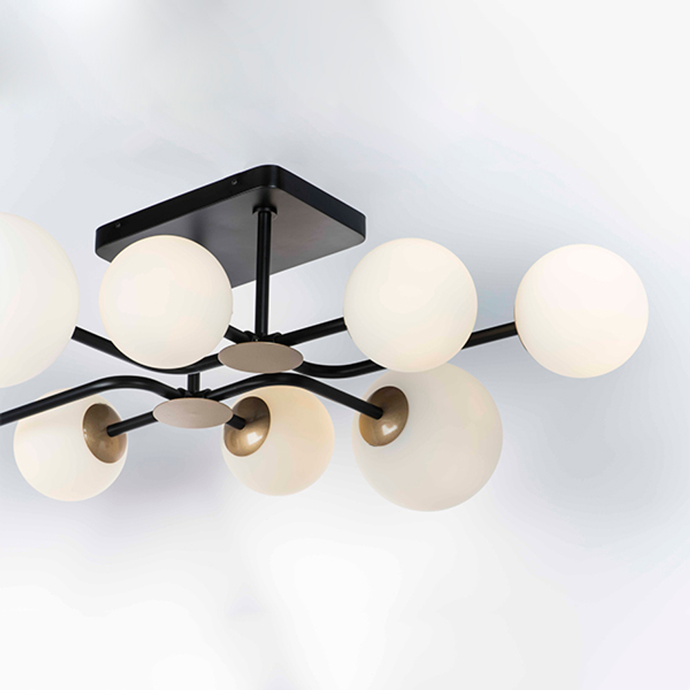 815380 Люстра CROCO 8х40W E14 ЧЕРНЫЙ МАТОВЫЙ/ЗОЛОТО