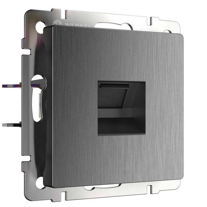 Розетка Ethernet RJ-45 Werkel графит рифленый W1181004 4690389158674