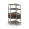 Shelf System Односекционный угловой стеллаж четырехярусный SN.STMU-411 Вяз Благородный/Металл Серый