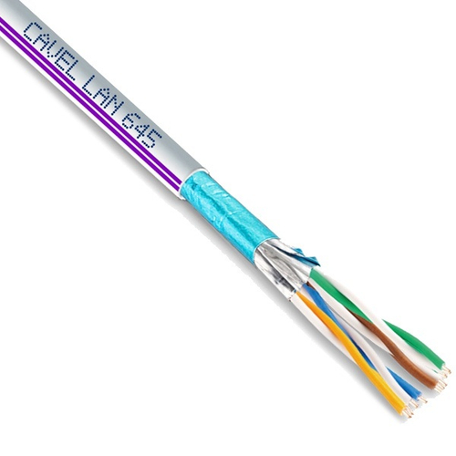 Кабель витая пара экранированный F/FTP 4х2хAWG23/1 cat 6a PVC [150м] LAN 645 Cavel (провод для интернета) LAN 645