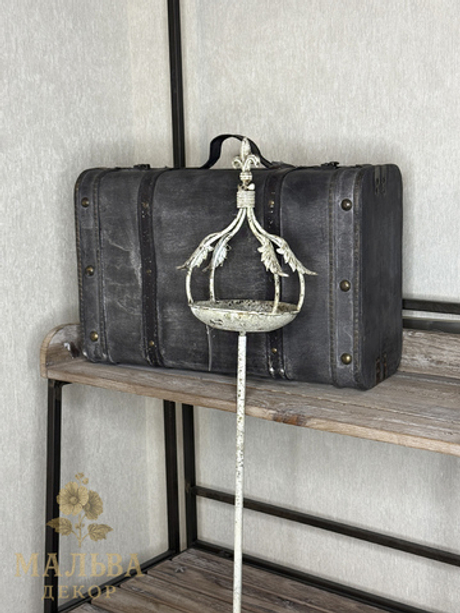 Декор для сада "Флёр де лиз" кормушка для птиц 19x14xH23см + 100см штекер