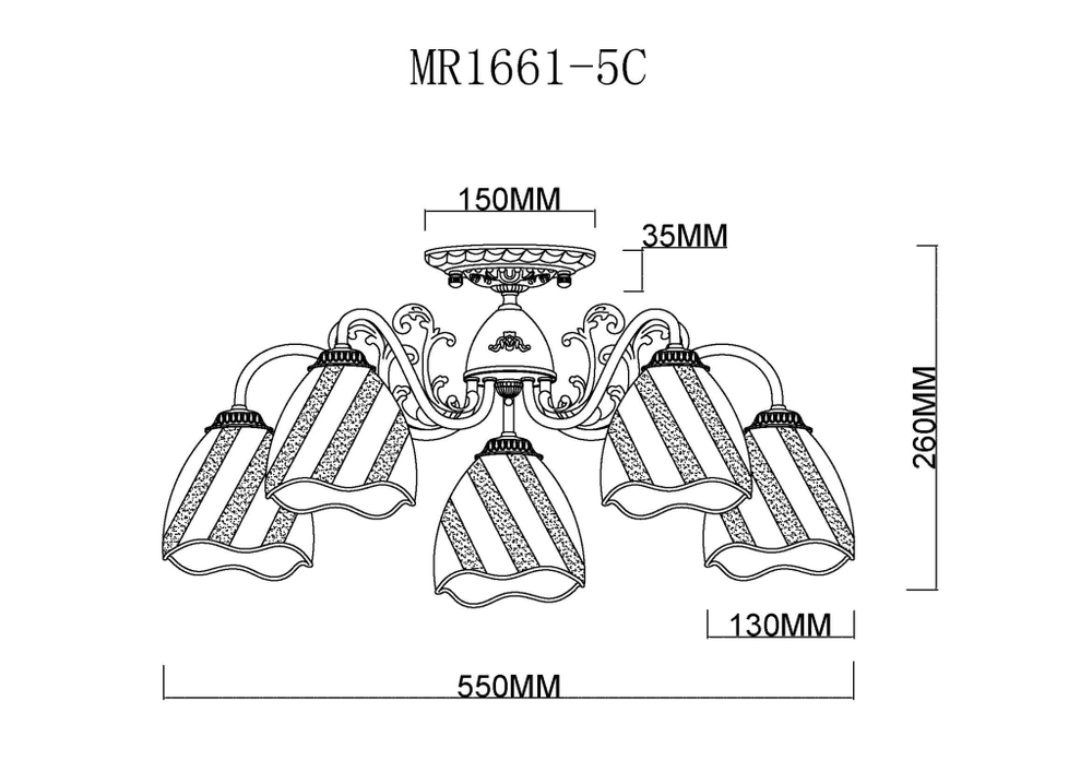 Потолочная люстра MyFar Nicole MR1661-5C