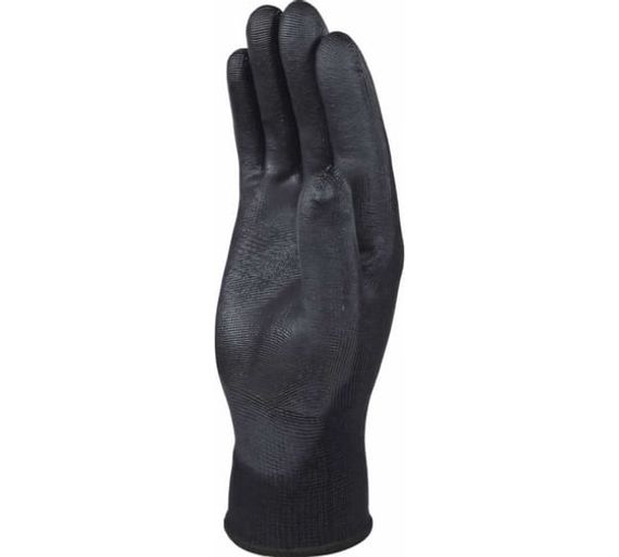 Перчатки полиэстеровые с полиуретановым покрытием цвет черный Delta Plus VE702PN08