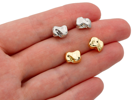 Бусина "Мятый металл" 9х7,5мм (1 штука)