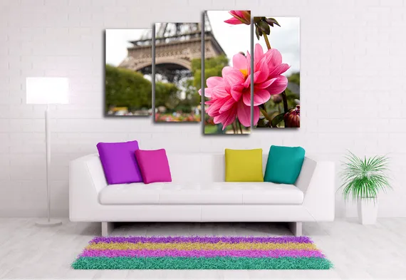 Модульная картина "Французские цветы"