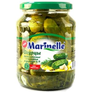 ОГУРЦЫ MARINELLE  ДЕЛИКАТЕСНЫЕ С ЧЕСНОКОМ И УКРОП 3-6СМ 720ГР