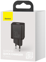 СЗУ BASEUS SUPER SI CCSUP-J01 TYPE-C ПОРТ 3A 30W, ЧЕРНЫЙ