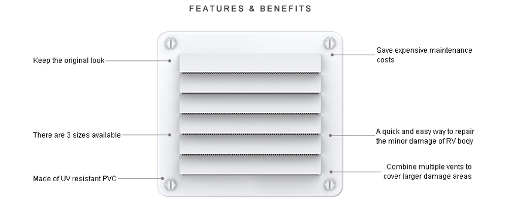 Вентиляционная решетка (264х126,5мм, АБС-пластик)