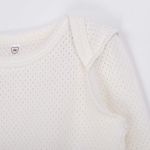 Боди с длинным рукавом "Молоко" из ажурного хлопка 0+