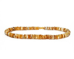 Бусы из цельного натурального янтаря "Пейзажные диски", длина 52 см