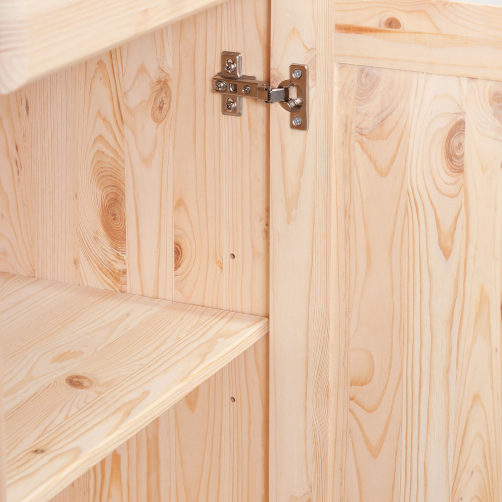 Тумба Лена однодверная из сосны, с ящиком (нижняя часть буфета Лена), прозрачный лак