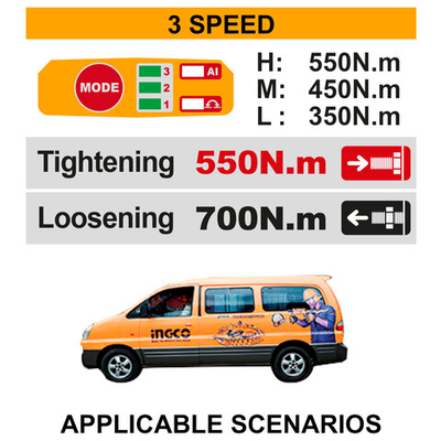 Аккумуляторный гайковерт BL 20В 550Hm 1/2 без АКБ и ЗУ SUPER INGCO CIWLI20551 INDUSTRIAL