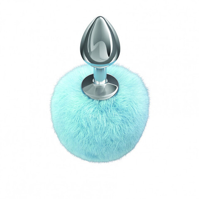 Анальная пробка с хвостом Diamond Twinkle Blue (Цвет: серебряный с синим)