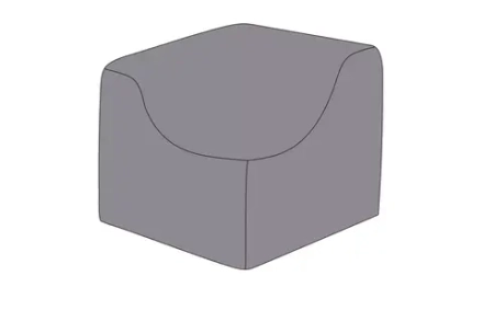 Защитный чехол на модуль Лунго угловой 86×86×65 см, цвет темно-серый