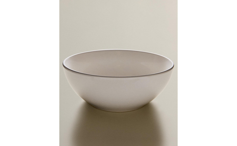 Zara Home блюдо сервировочное из каменной керамики, цвет белый, 23.5 см