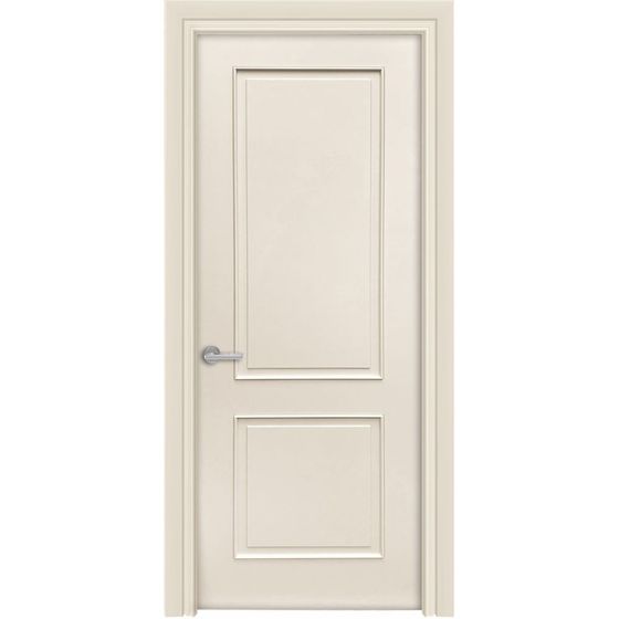 Купить Межкомнатная дверь эмаль Лайн 3/2 Багет слоновая кость глухая