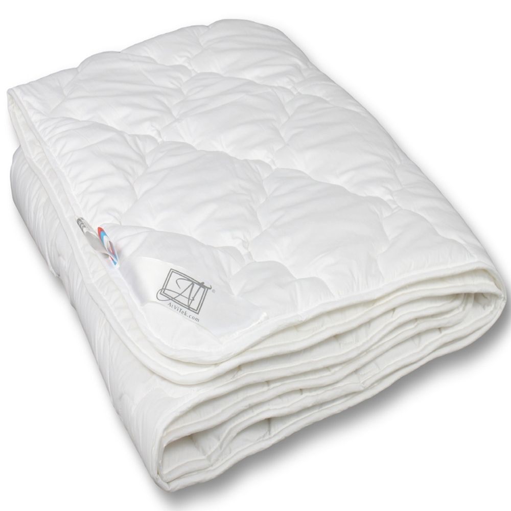 Одеяло "АВТ. LAVANDA LUXE" лёгкое, плотность 200 г/м2, цвет белый, сатин (100% хлопок), Россия.