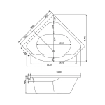 Ванна акриловая Santek Мелвилл 140x140 1.WH30.2.402 белая