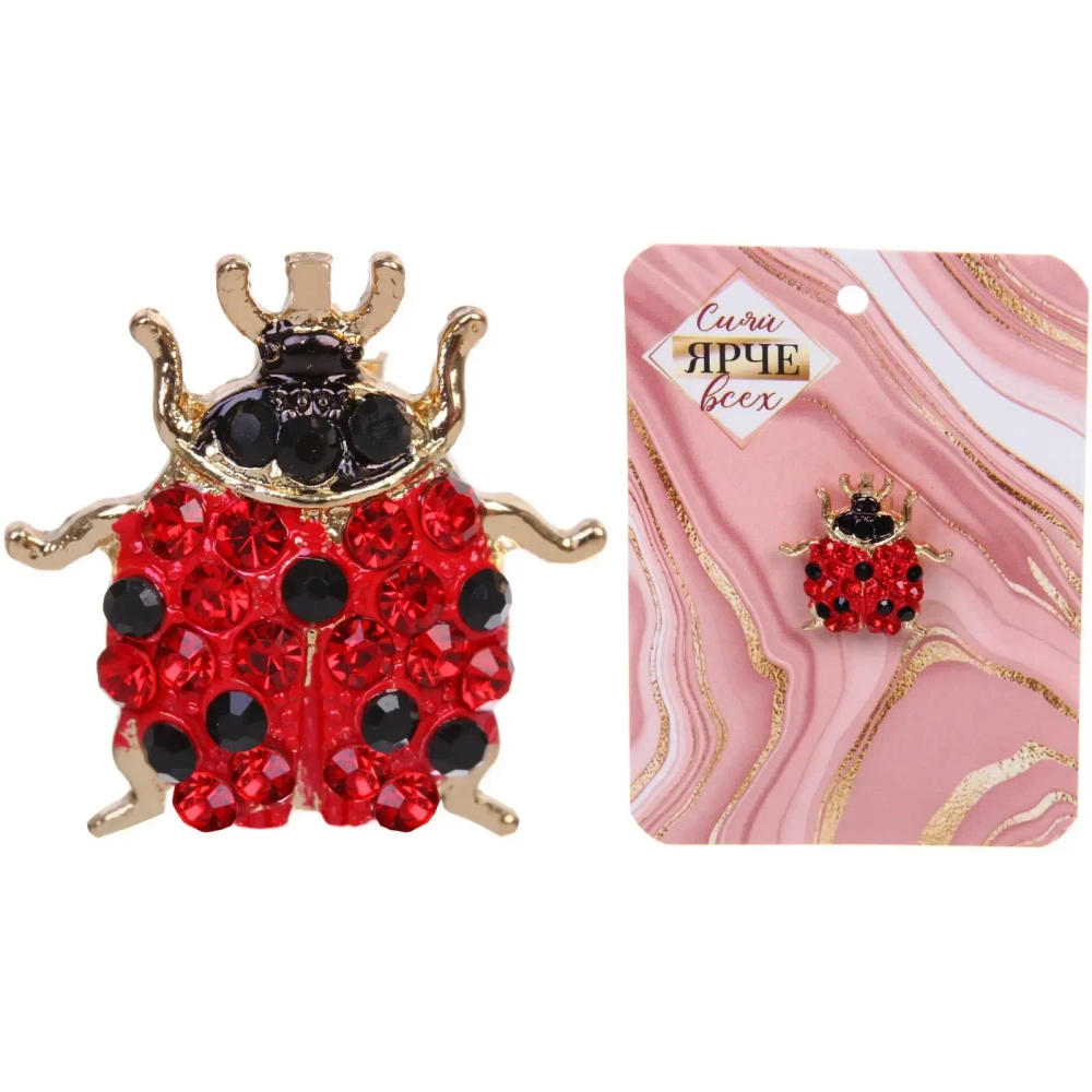 Брошь «GOLD Podarok», Божья коровка, цвет как на фото, 2.1*1.8см (символ Удачи)