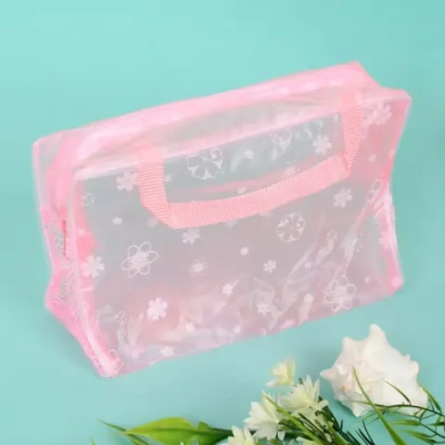 Косметичка «Adventure - Feathers», ромашки, цвет розовый, текстильные ручки, 24*17см●