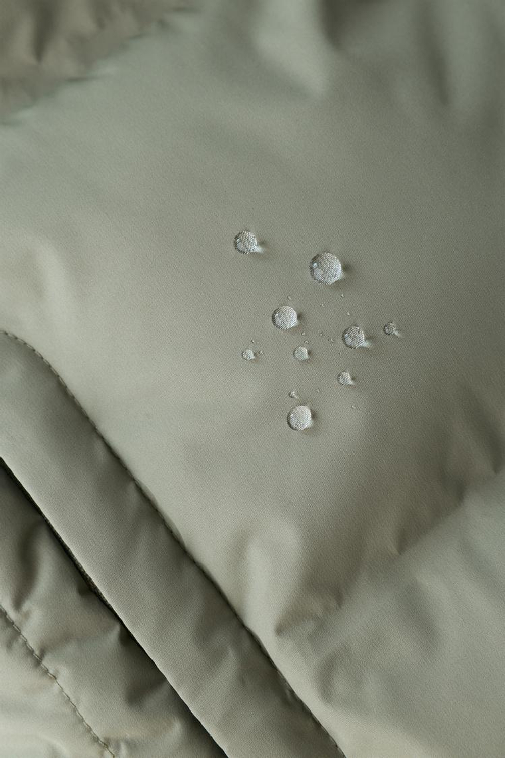 ZARA СТЕГАНЫЙ ПУХОВИК С КАПЮШОНОМ WATER REPELLENT, ХАКИ