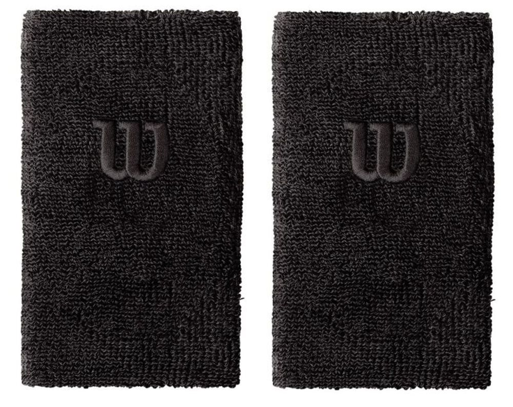 Напульсник теннисный Wilson Extra Wide W Wirstband - black/black