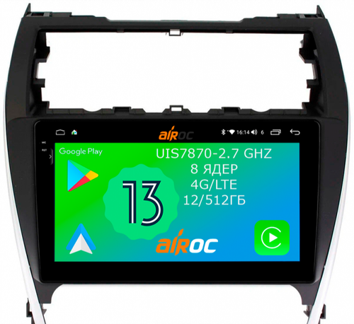 Магнитола для Toyota Camry 2011-2014 (USA) - Airoc 2K AU-1118U Android 13, Быстрейшая, SIM-слот