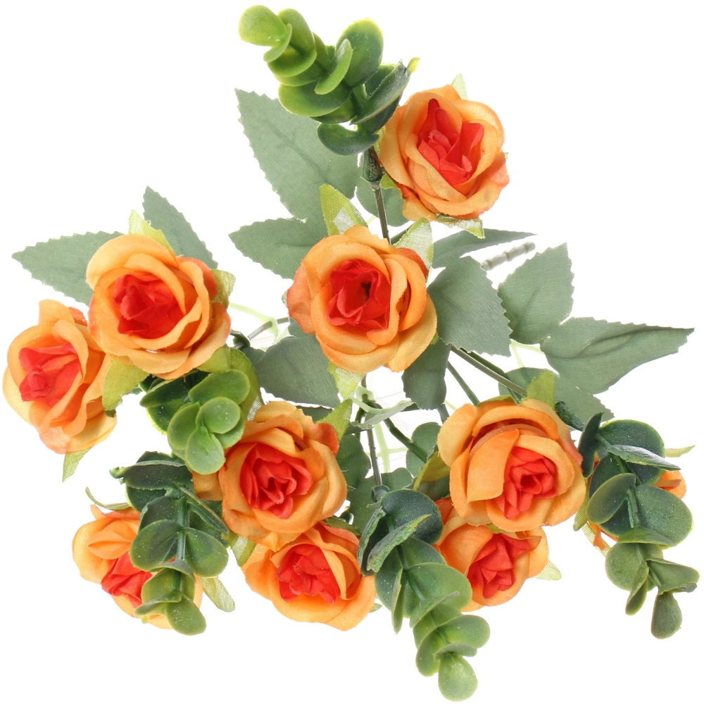 Искусственные цветы «Волшебство лета» 30см Розочки 10 цветков оранжевые