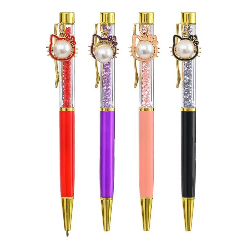 Ручка шариковая, автоматическая, Basir, синие чернила, разноцветный корпус со стразами и подвеской, 36 шт