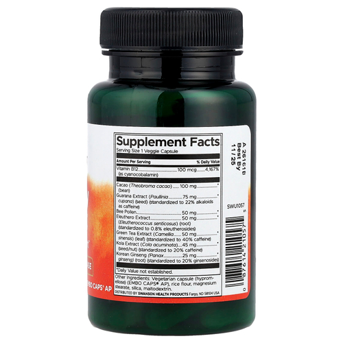 Swanson, Energy Boost, 60 вегетарианских капсул EMBO Caps® AP