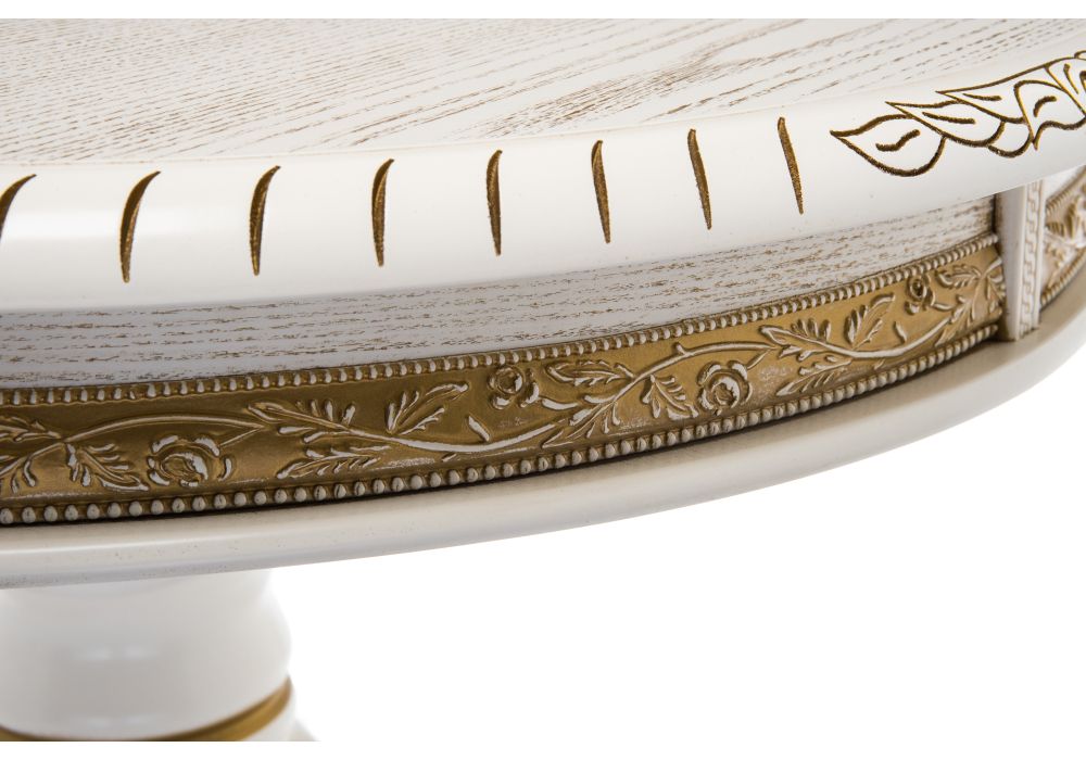 Журнальный столик Бернард 70х63 молочный с золотой патиной