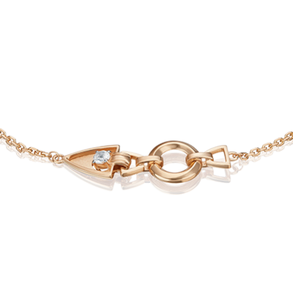 Браслет «Контрасты» из красного золота с натуральным топазом white