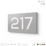 Номер на дверь 217, табличка на дверь для офиса, квартиры, кабинета, аудитории, склада, серый 120х70 мм, Айдентика Технолоджи