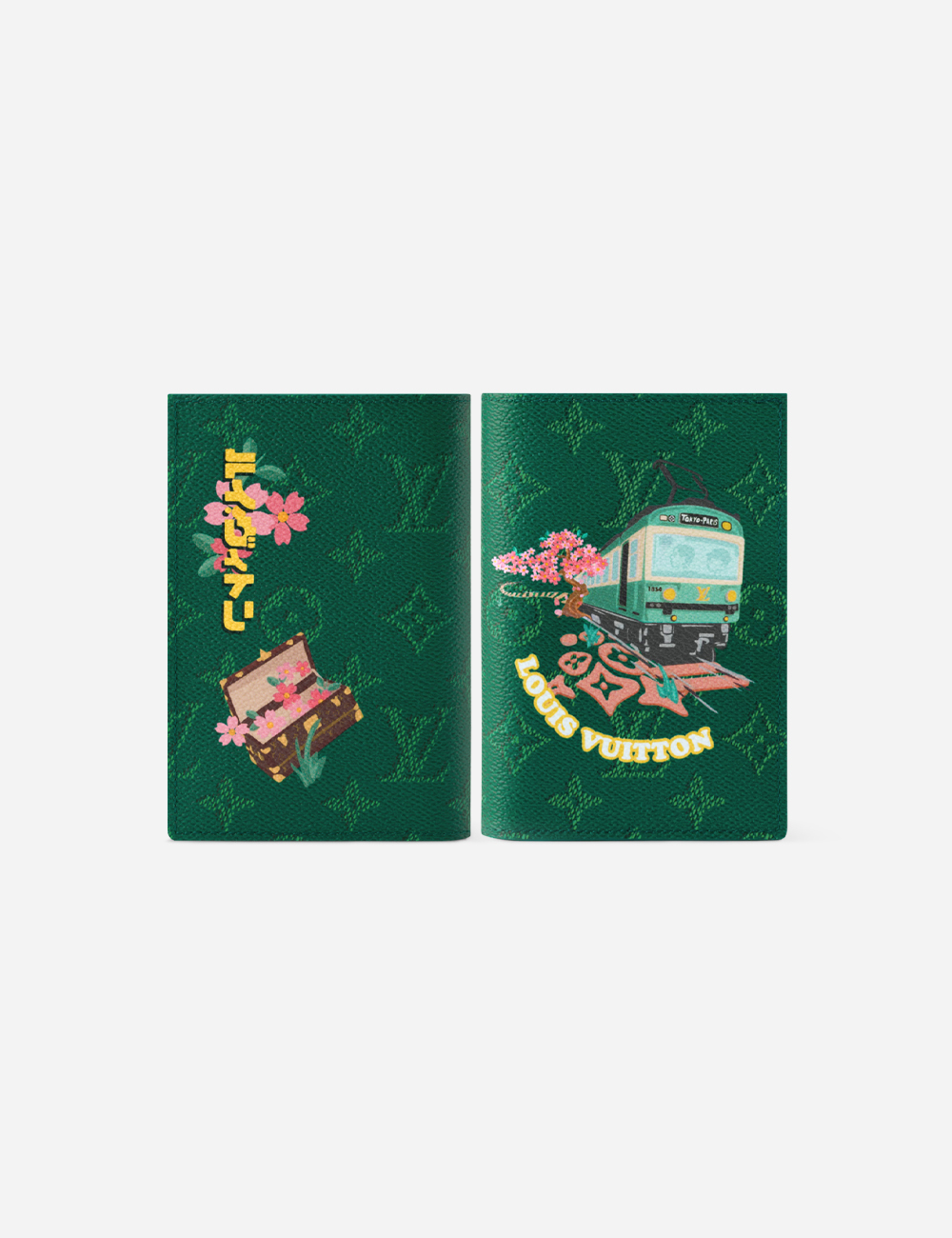 Обложка для паспорта Louis Vuitton Green Japan