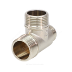 Тройник латунь никель переходной Ду 15х15х15 (1/2"х1/2"х1/2") НР/НР/НР VALFEX VF.131.N.012
